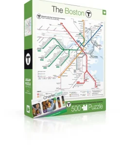 New York Puzzle Travel, Maps & Cities | Boston T Map 500 Piece Jigsaw Puzzle