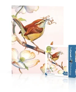 New York Puzzle Spring, Easter & Summer | Birds & Wildlife | Carolina Wren Mini 100 Piece Mini Puzzle