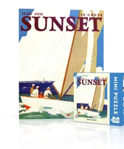 New York Puzzle Nautical, Coastal & Ocean Life | Day Sailing Mini 100 Piece Mini Puzzle
