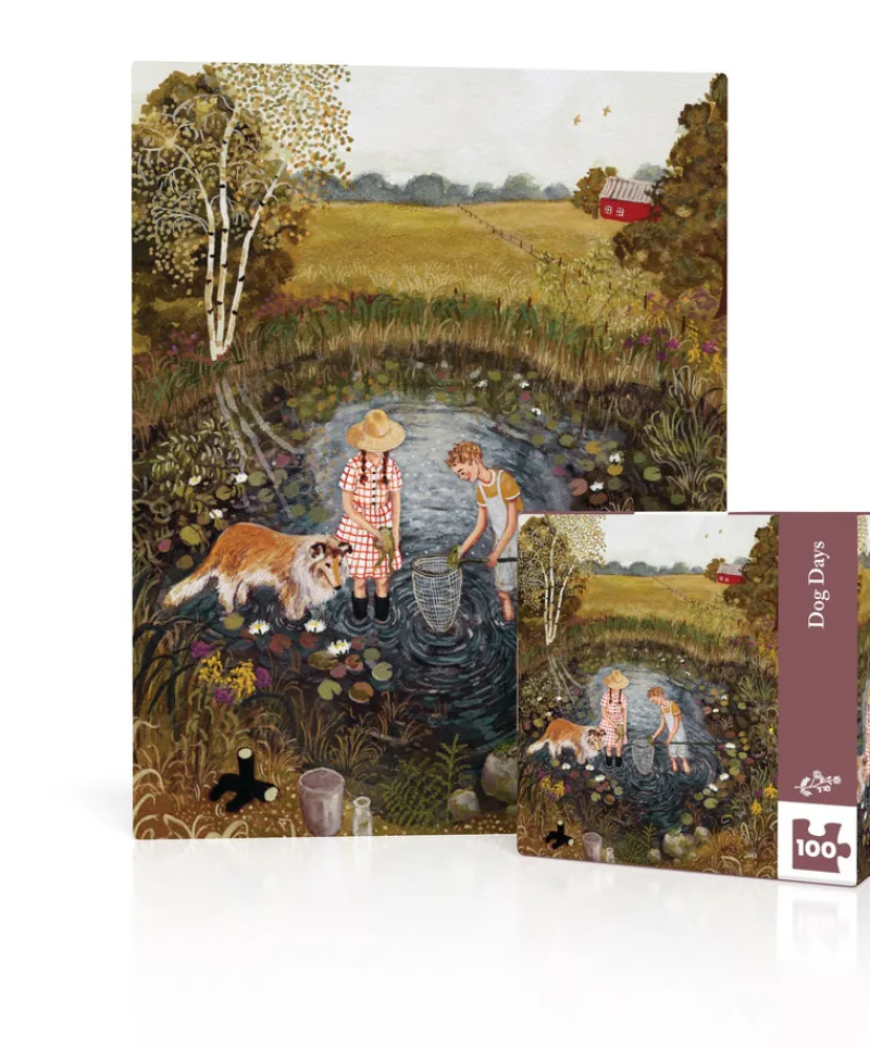 New York Puzzle Pets | Botanical, Garden & Farm | Dog Days Mini 100 Piece Mini Puzzle