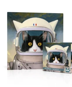 New York Puzzle Pets | Fantasy & Space Travel | Félicette - Astrocat Mini 100 Piece Mini Puzzle