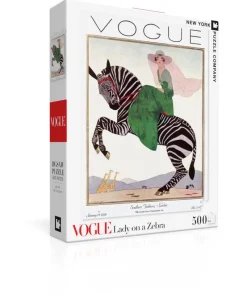 New York Puzzle Fashion | Birds & Wildlife | Lady on a Zebra 500 Piece Jigsaw Puzzle