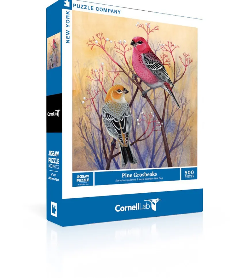 New York Puzzle Birds & Wildlife | Pine Grosbeaks 500 Piece Jigsaw Puzzle