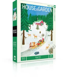 New York Puzzle Mountains, Valleys & Plains | Christmas & Winter | Sleigh Ride 500 Piece Jigsaw Puzzle