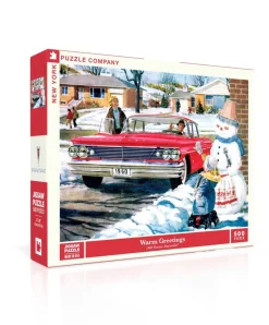 New York Puzzle Classic Cars | Christmas & Winter | Warm Greetings 500 Piece Jigsaw Puzzle