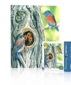 New York Puzzle Birds & Wildlife | Western Bluebird Mini 100 Piece Mini Puzzle